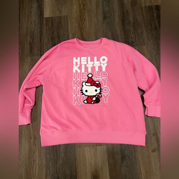 Hello Kitty Sweaters - Hello Kitty Graphic Pink Holiday Crew Neck Sweater